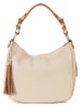 Lia Biassoni Leder-Schultertasche "Garga" in Beige - (B)36 x (H)26 x (T)10 cm
