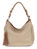 Lia Biassoni Leder-Schultertasche "Garga" in Beige - (B)36 x (H)26 x (T)10 cm