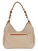 Lia Biassoni Leder-Schultertasche "Garga" in Beige - (B)36 x (H)26 x (T)10 cm