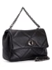 Lia Biassoni Leren handtas "Salto" zwart - (B)30 x (H)17 x (D)8 cm