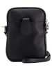 Lia Biassoni Leder-Umhängetasche "Paglia" in Schwarz - (B)15 x (H)20 x (T)1 cm