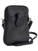 Lia Biassoni Leder-Umhängetasche "Paglia" in Schwarz - (B)15 x (H)20 x (T)1 cm