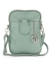 Lia Biassoni Leren smartphonetas "Paglia" groen - (B)15 x (H)20 x (D)1 cm