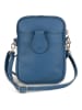 Lia Biassoni Leder-Handytasche "Paglia" in Blau - (B)15 x (H)20 x (T)1 cm