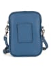Lia Biassoni Leder-Handytasche "Paglia" in Blau - (B)15 x (H)20 x (T)1 cm