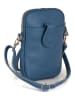 Lia Biassoni Leder-Handytasche "Paglia" in Blau - (B)15 x (H)20 x (T)1 cm
