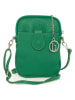 Lia Biassoni Leder-Handytasche "Paglia" in Grün - (B)15 x (H)20 x (T)1 cm