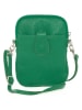 Lia Biassoni Leder-Handytasche "Paglia" in Grün - (B)15 x (H)20 x (T)1 cm
