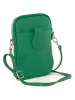 Lia Biassoni Leder-Handytasche "Paglia" in Grün - (B)15 x (H)20 x (T)1 cm