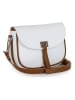 Lia Biassoni Leder-Umhängetasche "Neva" in Weiß - (B)20 x (H)16 x (T)6 cm