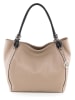 Lia Biassoni Leder-Schultertasche "Merula" in Beige - (B)32 x (H)28 x (T)14 cm