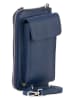 Lia Biassoni Leder-Handytasche "Cerca" in Dunkelblau - (B)11 x (H)19 x (T)4 cm