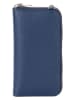 Lia Biassoni Leder-Handytasche "Cerca" in Dunkelblau - (B)11 x (H)19 x (T)4 cm