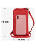 Lia Biassoni Leren smartphonetas "Cerca" rood - (B)11 x (H)19 x (D)4 cm