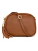 Lia Biassoni Leren schoudertas "Flumendosa" lichtbruin - (B)23 x (H)17 x (D)7 cm