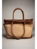 Lia Biassoni Leder-Schultertasche "Pertusillo" in Hellbraun - (B)29 x (H)23 x (T)16 cm