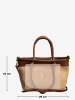 Lia Biassoni Leder-Schultertasche "Pertusillo" in Hellbraun - (B)29 x (H)23 x (T)16 cm