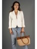 Lia Biassoni Leder-Schultertasche "Pertusillo" in Hellbraun - (B)29 x (H)23 x (T)16 cm