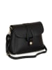 Lia Biassoni Leder-Umhängetasche "Perotto" in Schwarz - (B)25 x (H)19 x (T)9 cm
