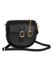 Lia Biassoni Leder-Umhängetasche "Accesa" in Schwarz - (B)24 x (H)18 x (T)12 cm
