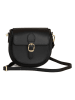 Lia Biassoni Leder-Umhängetasche "Accesa" in Schwarz - (B)24 x (H)18 x (T)12 cm