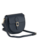 Lia Biassoni Leder-Umhängetasche "Accesa" in Dunkelblau - (B)24 x (H)18 x (T)12 cm