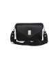 Lia Biassoni Leder-Umhängetasche "Bordaglia" in Schwarz - (B)22 x (H)16 x (T)7 cm