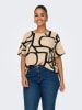 ONLY Carmakoma Bluse in Beige/ Schwarz