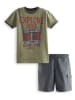 Denokids 2-delige outfit kaki/grijs