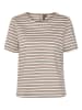 Vero Moda Koszulka w kolorze jasnobrązowo-białym