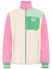 KARI TRAA Fleece vest "Rothe" crème/lichtroze/groen