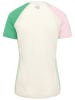 KARI TRAA Trainingsshirt "Ella" crème/lichtroze/groen