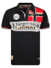Geographical Norway Koszulka polo "Kidney" w kolorze czarno-czerwono-białym