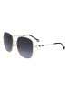 Carolina Herrera Damen-Sonnenbrille in Gold/ Dunkelblau