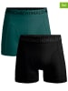 Muchachomalo 2er-Set: Boxershorts in Schwarz/ Grün