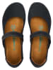 Comfortfusse Leder-Spangenballerinas in Schwarz