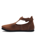 Comfortfusse Leder-Ballerinas in Hellbraun