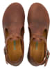 Comfortfusse Leder-Ballerinas in Hellbraun