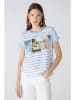Oui Shirt in Weiß/ Hellblau