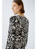 Oui Kleid in Creme/ Schwarz