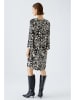 Oui Kleid in Creme/ Schwarz