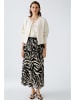 Oui Plisseerock in Creme/ Schwarz