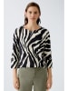 Oui Blouse zwart/crème