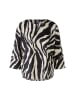 Oui Bluse in Schwarz/ Creme