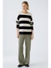 Oui Pullover in Weiß/ Schwarz