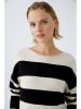 Oui Pullover in Weiß/ Schwarz