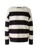 Oui Pullover in Weiß/ Schwarz