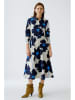 Oui Jurk crème/donkerblauw