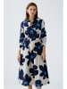 Oui Jurk crème/donkerblauw