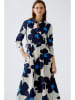 Oui Jurk crème/donkerblauw